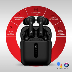 boAt Airdopes 148 TWS Earbuds with Environmental Noise Cancellation (IPX4 Sweat & Water Resistant, 42 Hours Playtime, Black